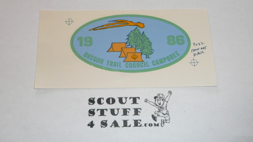 Oregon Trail Council Camporee Decal, 1986, Boy Scouts Council Decal, Boy Scouts
