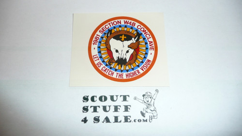 Order of the Arrow 1981 Section W4B Conclave Decal - Boy Scouts
