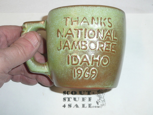 1969 National Jamboree Frankoma Ceramic Coffee Mug, Green