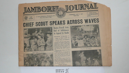 1937 National Jamboree "Jamboree Journal" Newspaper for July 7 (Wednesday)