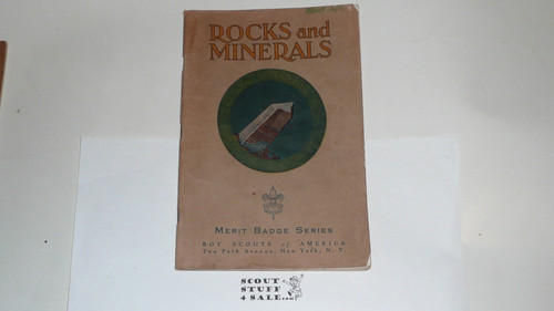 Rocks & Minerals Merit Badge Pamphlet, Type 3, Tan Cover, 8-40 Printing