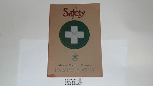 Safety Merit Badge Pamphlet, Type 3, Tan Cover, 4-38 Printing
