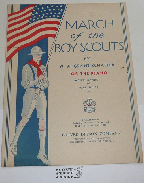 1913 March of the Boy Scouts Sheet Music, by G. A. Grant-Schaefer