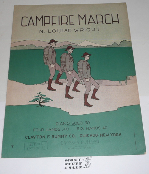 1921 Campfire March Sheet Music, by N. Louise Wright