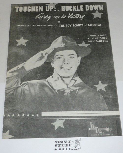 1943 Toughen Up .. Buckle Down Boy Scout Theme Sheet Music, by Harry Pease