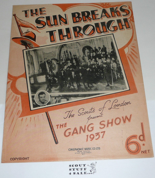 1937 The Sun Breaks Through Sheet Music, The Scouts of London Gang Show