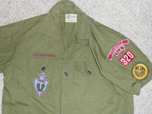 1960's Boy Scout Uniform Shirt Commissioner from Titusville FL, 22" Chest and 30" Length, #FB23