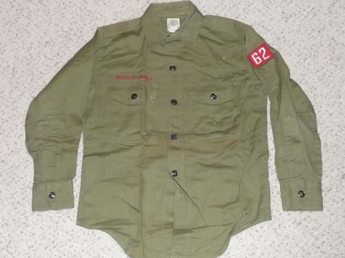 1960's Boy Scout Uniform Shirt, 12.5" Neck 17" Chest and 24" Length, #FB39