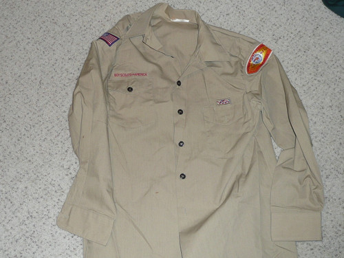 1980's Boy Scout Uniform Shirt from Orange Country Council, Mens Medium, #FB45