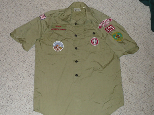 1970's Boy Scout Uniform Shirt from Sepulveda CA, Great Western Council, 14.5" Neck, #FB54