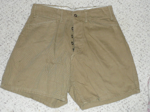 1930's Official Boy Scout Uniform Shorts, 27" waist 15" length