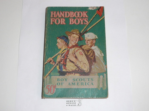 1942 Boy Scout Handbook, Fourth Edition, Thirty-fifth Printing, Norman Rockwell Cover, some wear but solid condition