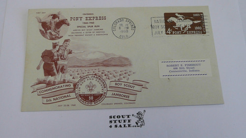 1960 National Jamboree Pont Express Centennial Envelope with Jamboree First Day cancellation