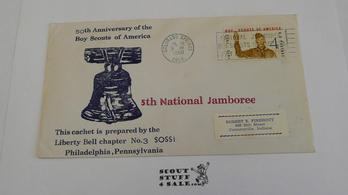 1960 National Jamboree PA SOSSI Chapter Envelope with Jamboree First Day cancellation and  BSA 4 cent stamp