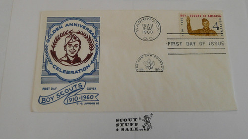 Boy Scouts of America 50th Anniversary Celebration FDC Envelope with first day of issue cancellation and BSA 4 cent stamp #2