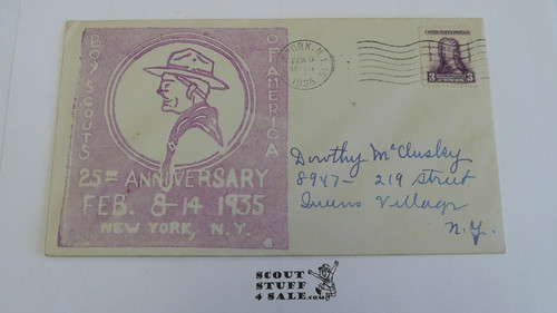 Boy Scouts of America 1935 Envelope celebrating the BSA 25th Anniversary