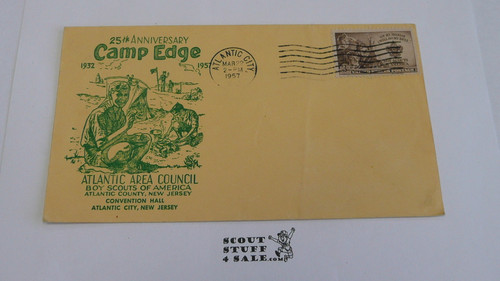 1957 Camp Edge 25th Anniversary Envelope with 3 cent BSA stamp