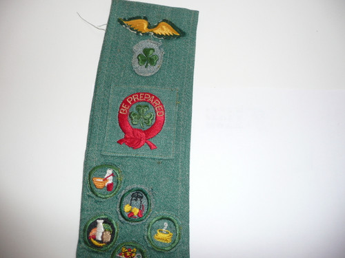 1940's-50's Girl Scout Badge Sash with many badges, GSS2