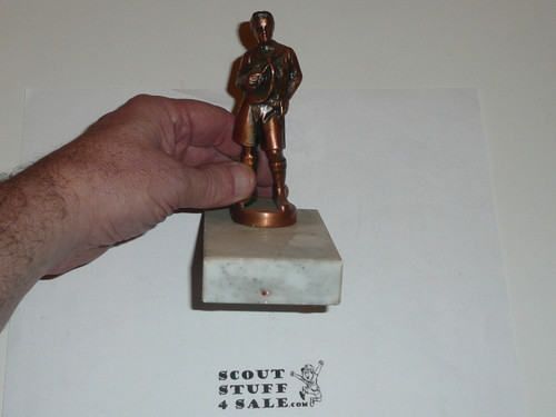 1960's mckenzie, Copper finish, 4.5 high on large marble base