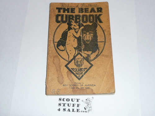 1938 Bear Cub Scout Handbook, 3-41 printing, Used