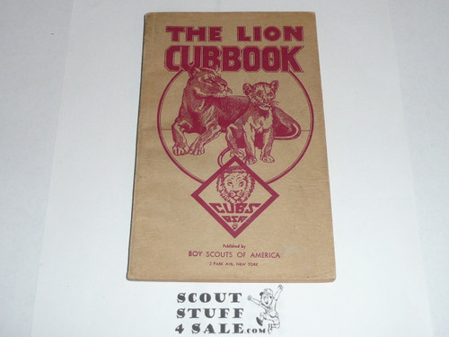 1943 Lion Cub Scout Handbook, 3-44 Printing, Near Mint