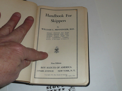 1935 Handbook for Skippers, Sea Scout, First Edition, 4-35 printing