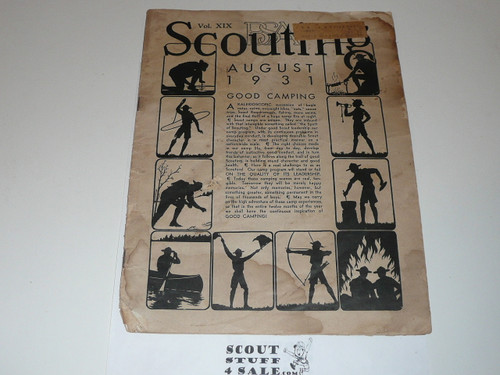 1931, August Scouting Magazine Vol 19 #8, well used