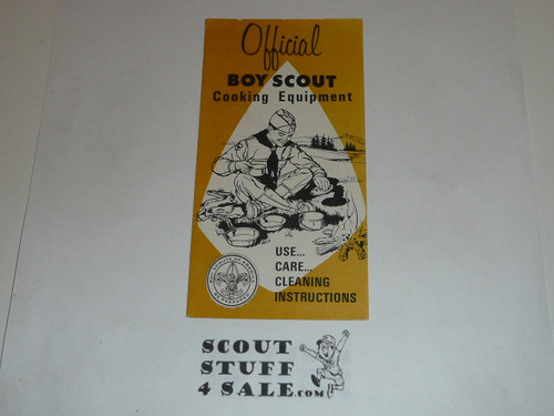 Official Boy Scout Cooking Equipment Use Care and Cleaning Instructions, 1960's