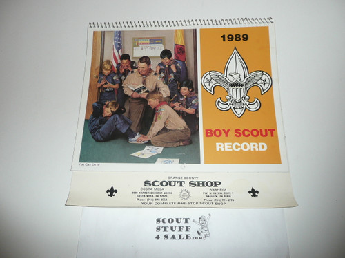 1989 Boy Scout Calendar, Joseph Csatari Art on the cover, complete