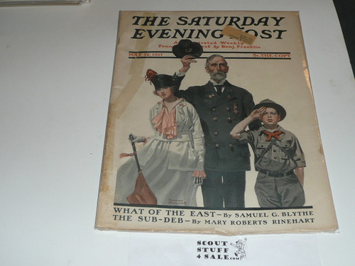 1917 May 12 Saturday Evening Post with a Boy Scout on the cover, Norman Rockwell artwork