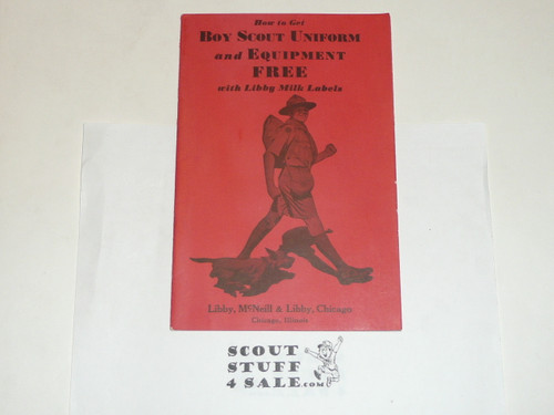 1932 How to Get Boy Scout Uniform and Equipment FREE Pamphlet, Libby Company, variety 2