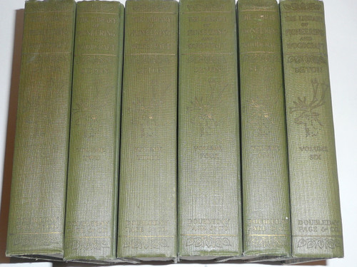 THE LIBRARY OF PIONEERING AND WOODCRAFT By Ernest T. Seton, 1925, 6 Vol. Set Books