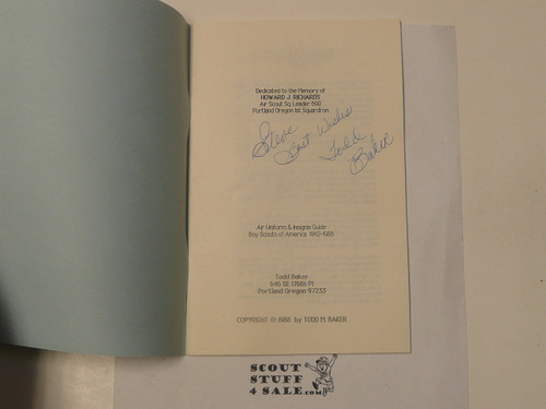 Air Uniform and Insignia Guide, By Todd Baker, Great Air Scout resource, 1988