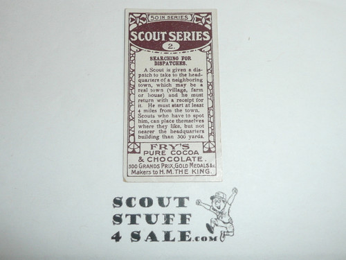 Fry's Chocolate Company Premium Card, Scout Series of 50, #2 Searching for Dispatches, 1912