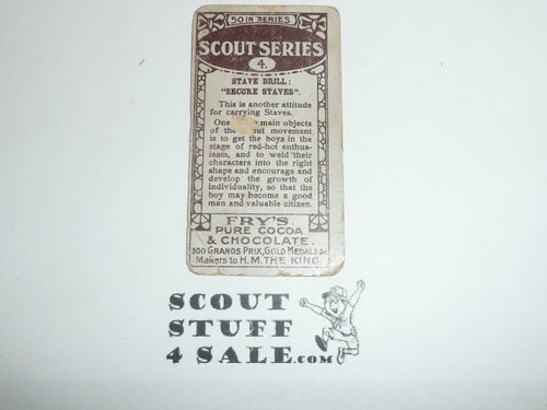 Fry's Chocolate Company Premium Card, Scout Series of 50, #4 Stave Drill: Secure Staves 1912