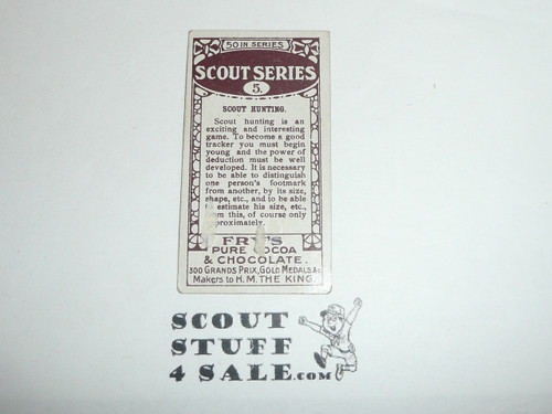 Fry's Chocolate Company Premium Card, Scout Series of 50, #5 Scout Hunting, 1912