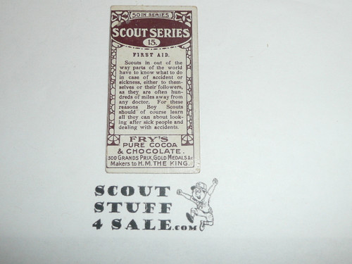 Fry's Chocolate Company Premium Card, Scout Series of 50, #15 First Aid, 1912