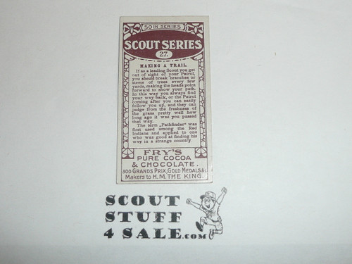 Fry's Chocolate Company Premium Card, Scout Series of 50, #27 Making a Trail, 1912