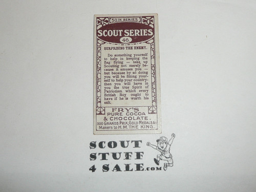 Fry's Chocolate Company Premium Card, Scout Series of 50, #46 Surprising the Enemy, 1912