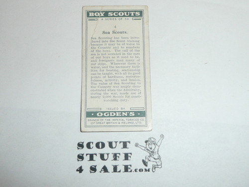 Ogden Tabacco Company Premium Card, Boy Scout Series of 50, Card #4 Sea Scouts, 1929