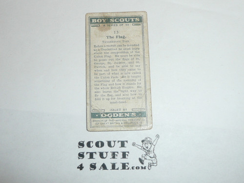 Ogden Tabacco Company Premium Card, Boy Scout Series of 50, Card #13 The Flag, 1929