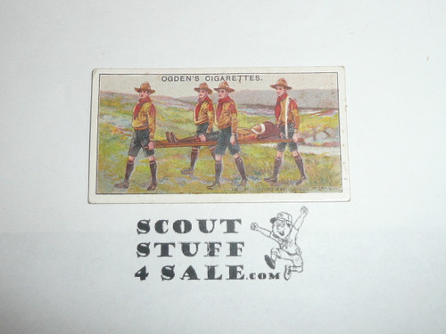 Ogden Tabacco Company Premium Card, First Boy Scout Series of 50 (Blue Backs), Card #39 A Case for an Ambulance, 1911