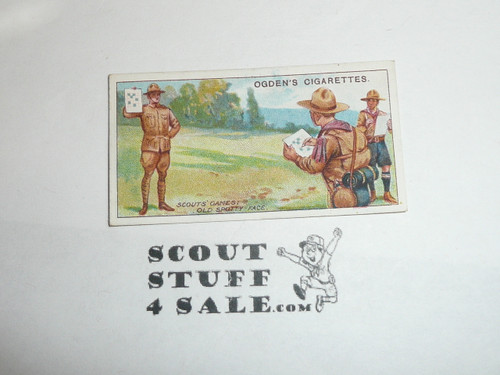 Ogden Tabacco Company Premium Card, Second Boy Scout Series of 50 (Blue Backs), Card #70 Old Spotty Face, 1912
