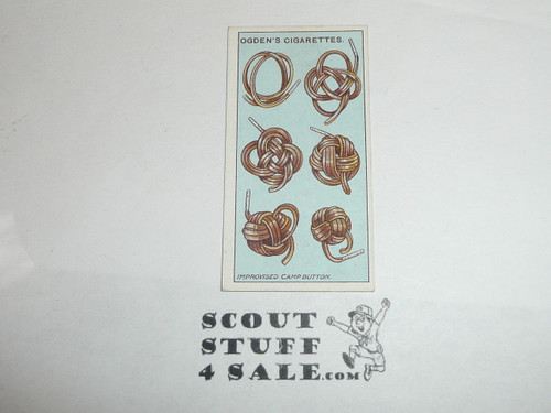 Ogden Tabacco Company Premium Card, Second Boy Scout Series of 50 (Blue Backs), Card #94 How to Make a Scout's Button from a Bootlace, 1912