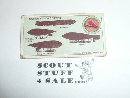 Ogden Tabacco Company Premium Card, Fourth Boy Scout Series of 50, Card #175 Types of Dirigible Baloons, 1913