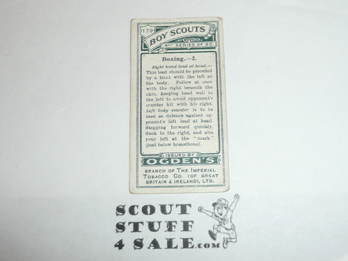 Ogden Tabacco Company Premium Card, Fourth Boy Scout Series of 50, Card #179 Boxing, 1913