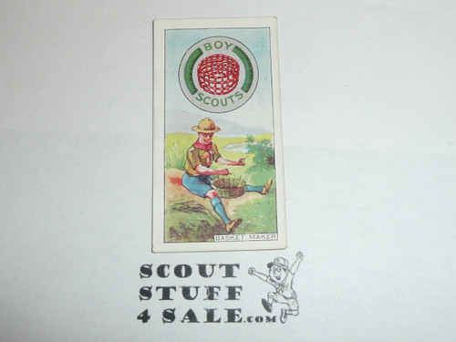 CWS Cigarette Company Premium Card, Boy Scout Badges Series of 50, Card #29 Basket Worker, 1939