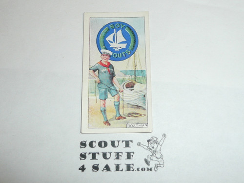 CWS Cigarette Company Premium Card, Boy Scout Badges Series of 50, Card #31 Boatman, 1939