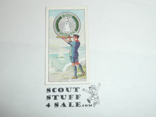 CWS Cigarette Company Premium Card, Boy Scout Badges Series of 50, Card #34 Coast Watchman, 1939