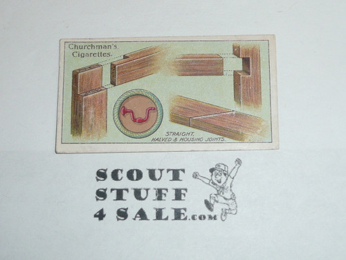Churchman Cigarette Company Premium Card, Boy Scout Series of 50, Card #6 Straight Halved and Housing Joists, 1916